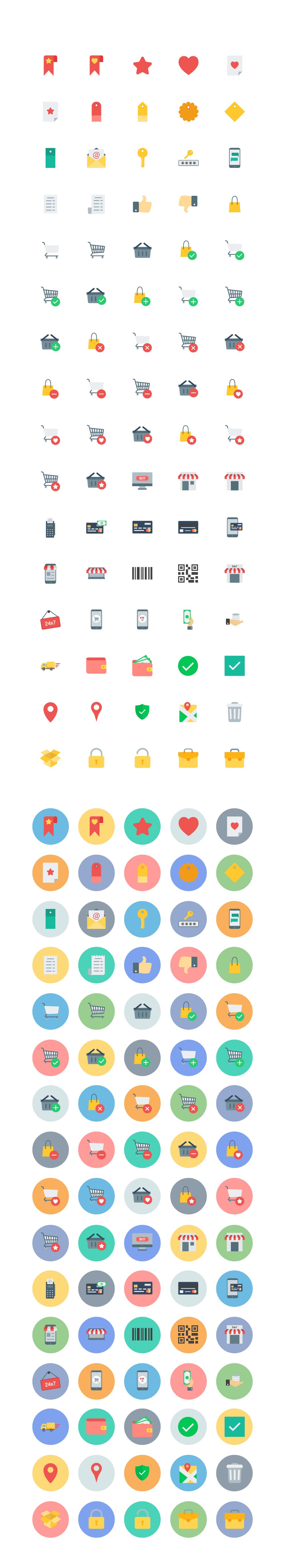 Flat E-commerce Icons