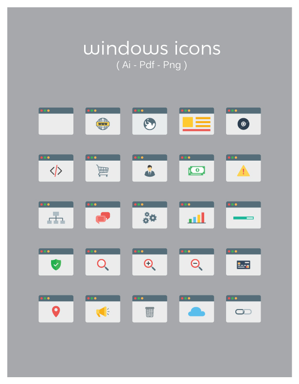 Flat Windows Icons