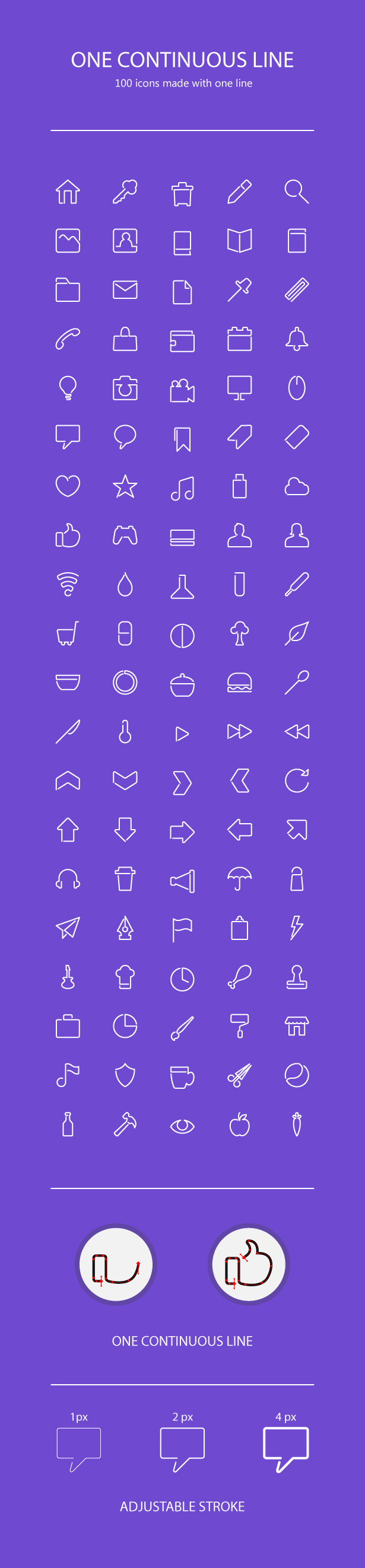 One Continuous Line Icons