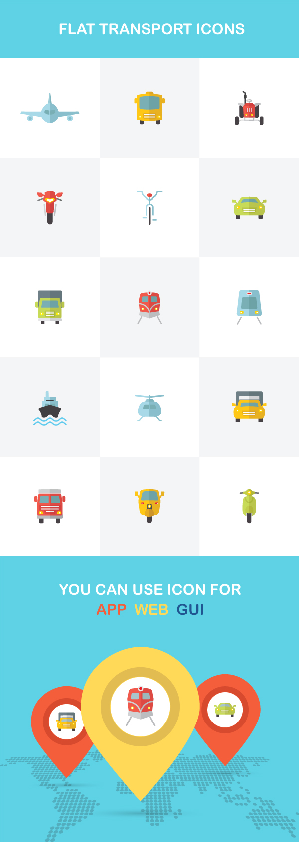 Flat Transport Icons