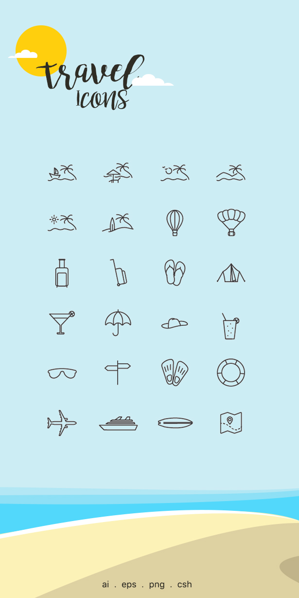 Holiday and Travel Icon Pack