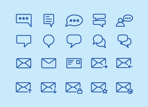 Envelope and Chat Icons