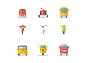Flat Transport Icons